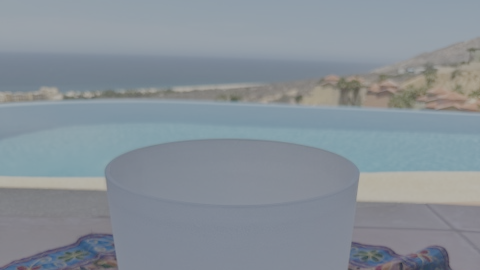 Crystal sound bowl near water