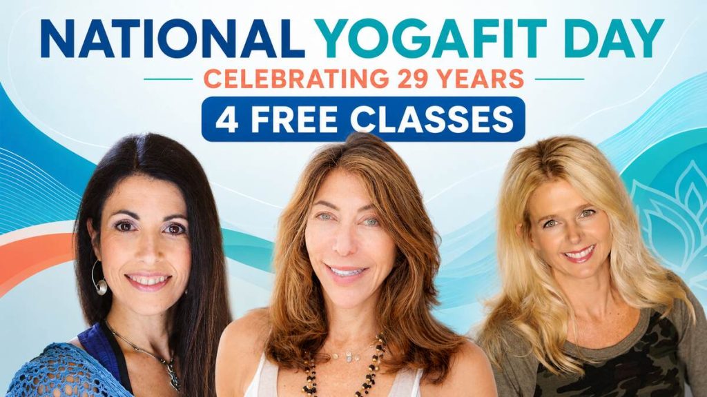 The three YogaFit teachers offering classes for National YogaFit Day on September 25th.